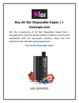 Buy Air Bar Disposable Vapes | I-lovevape.com