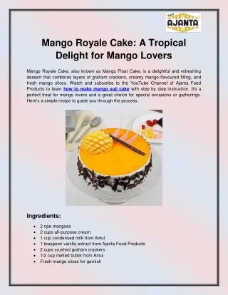 How to make mango suji cake