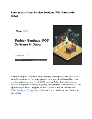 Revolutionize Your Fashion Boutique  POS Software in Dubai