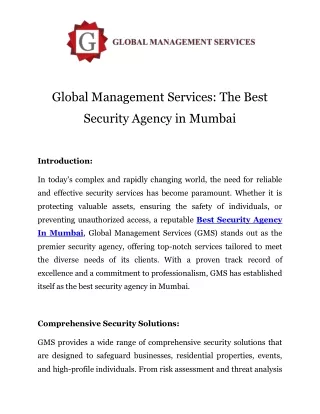 Best Security Agency In Mumbai Call-9833181606