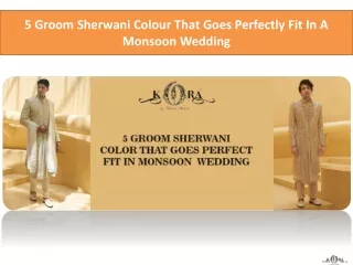 5 Groom Sherwani Colour That Goes Perfectly Fit In A Monsoon Wedding