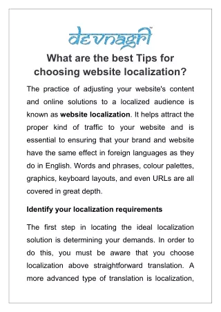 What are the best Tips for choosing website localization?