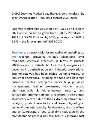 Global Enzymes Market Size