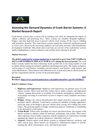 Crash Barrier Systems Market: Research and Demand Trends