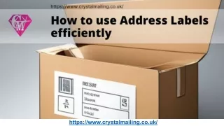 How To Use Address Labels Efficiently At Crystal Mailing