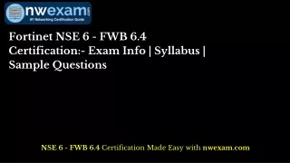 Fortinet NSE 6 - FWB 6.4 Certification:- Exam Info | Syllabus | Sample Questions