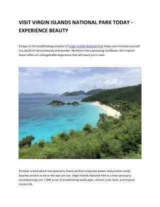 VISIT VIRGIN ISLANDS NATIONAL PARK TODAY - EXPERIENCE BEAUTY
