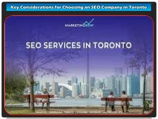 Key Considerations for Choosing an SEO Company in Toronto