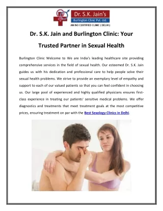 Dr. S.K. Jain and Burlington Clinic Your Trusted Partner in Sexual Health