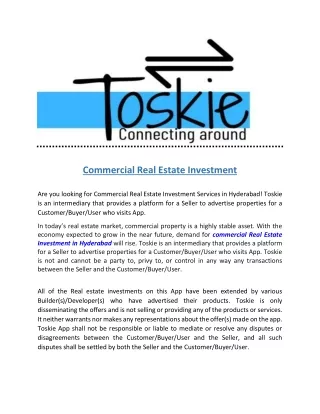 Commercial Real Estate Investment