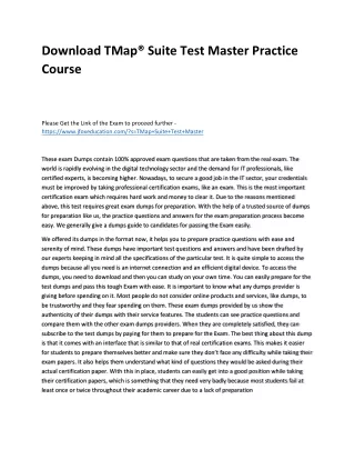 Download TMap® Suite Test Master Practice Course