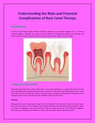 Understanding the Risks and Potential Complications of Root Canal Therapy