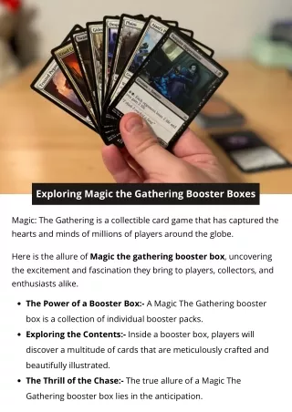 Exploring Magic the Gathering Booster Boxes