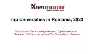 Top Universities in Romania, 2023