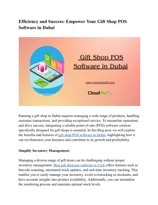 Efficiency and Success_ Empower Your Gift Shop POS Software in Dubai