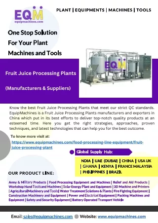 Fruit Juice Processing Plants Exporters in China