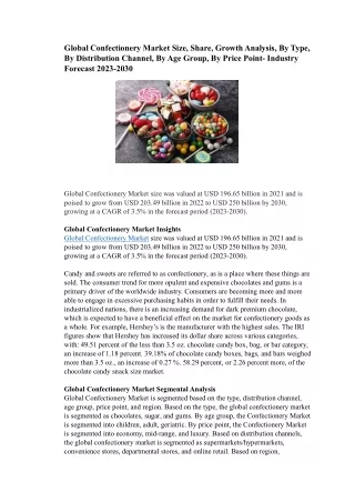 Global Confectionery Market