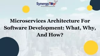 SynergyTop | Microservices Architecture For Software Development: What, Why?