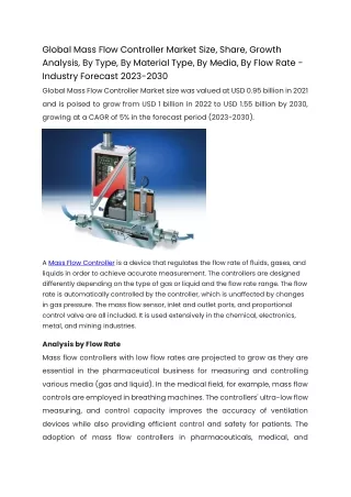 Global Mass Flow Controller Market Size