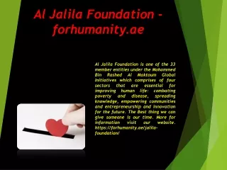 Al Jalila Foundation - forhumanity.ae
