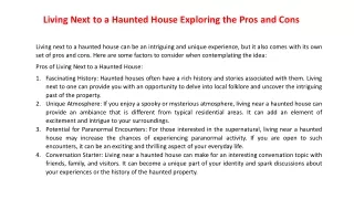 Living Next to a Haunted House Exploring the Pros and Cons