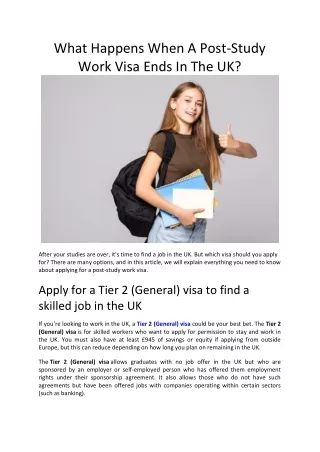 What Happens When A Post-Study Work Visa Ends In The UK ?