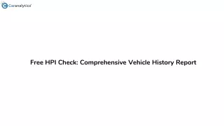 Free HPI Check: Safeguard Your Vehicle Purchase - Car Analytics