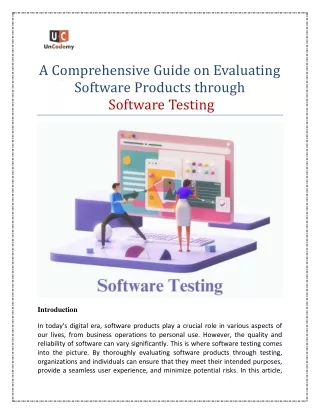 A Comprehensive Guide on Evaluating Software Products through Software Testing