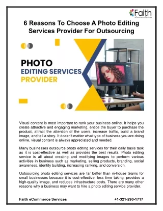 6 Reasons To Choose A Photo Editing Services Provider For Outsourcing