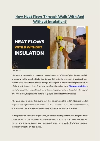 How Heat Flows Through Walls With And Without Insulation?