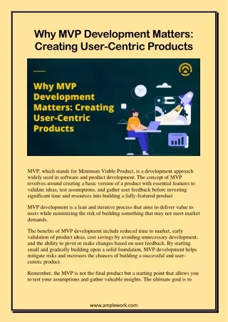 Why MVP Development Matters Creating User-Centric Products