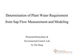 determination of plant water requirement from sap flow measurement and modeling