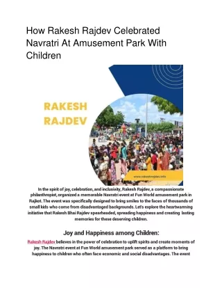 _How Rakesh Rajdev Celebrated Navratri At Amusement Park With Children