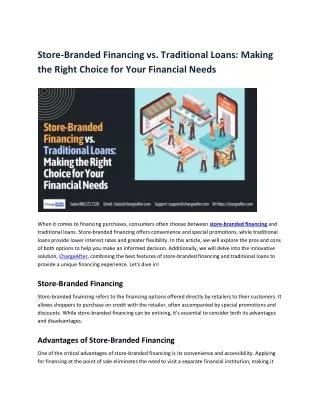 Store-branded financing vs. traditional loans