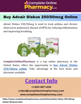 Buy Advair Diskus 250/50mcg Online