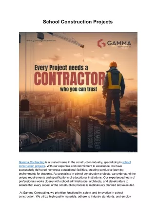 School Construction Projects | Gamma Contracting