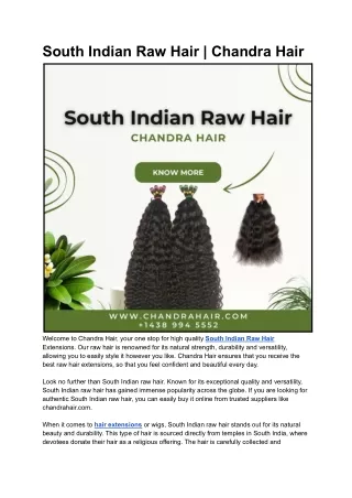 South Indian Raw Hair