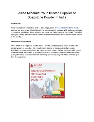 Best Soapstone Powder in India