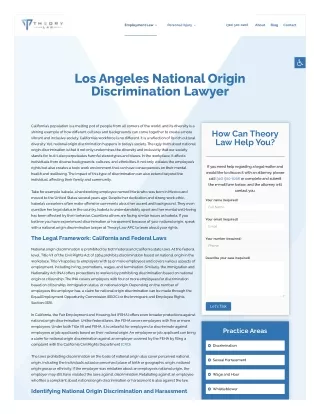 Los Angeles National Origin Discrimination Lawyer | Theory Law