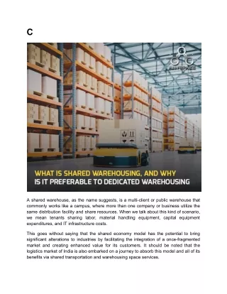 What Is Shared Warehousing, And Why Is It Preferable To Dedicated Warehousing