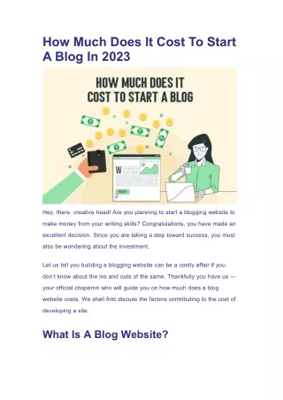 How Much Does It Cost To Start A Blog In 2023