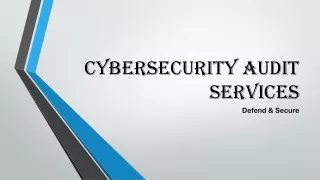 Cybersecurity Audit Services Defend and secure