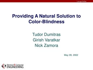 Providing A Natural Solution to Color-Blindness