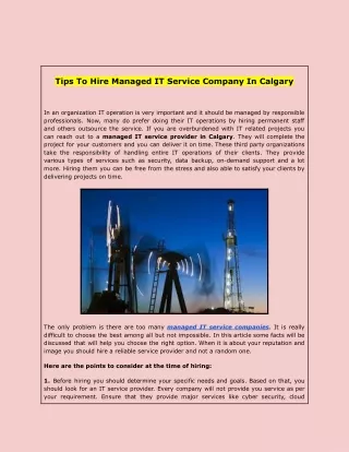 Tips To Hire Managed IT Service Company In Calgary