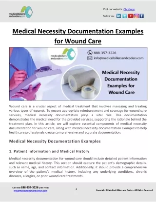 Medical Necessity Documentation Examples for Wound Care