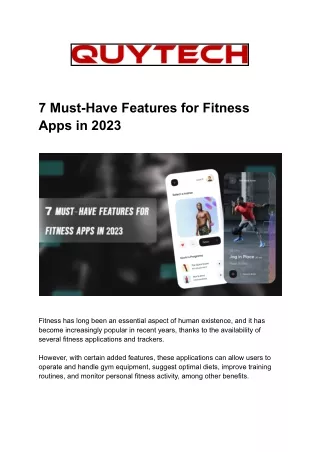 7 Must-Have Features for Fitness Apps in 2023