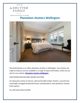 Plantation shutters Wellington