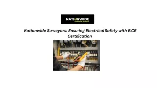 Nationwide Surveyors Ensuring Electrical Safety with EICR Certification