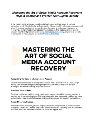 Mastering the Art of Social Media Account Recovery Regain Control and Protect Your Digital Identity