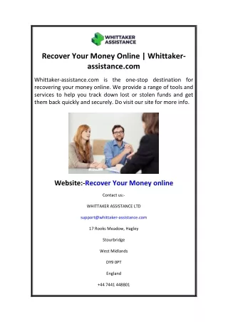 Recover Your Money Online Whittaker-assistance.com